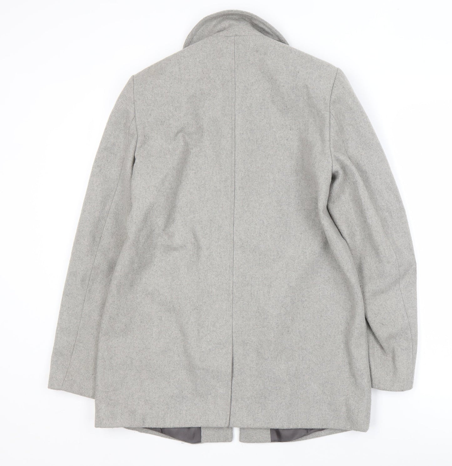 River Island Women's Grey Wool Coat, Size 8, Classic Style