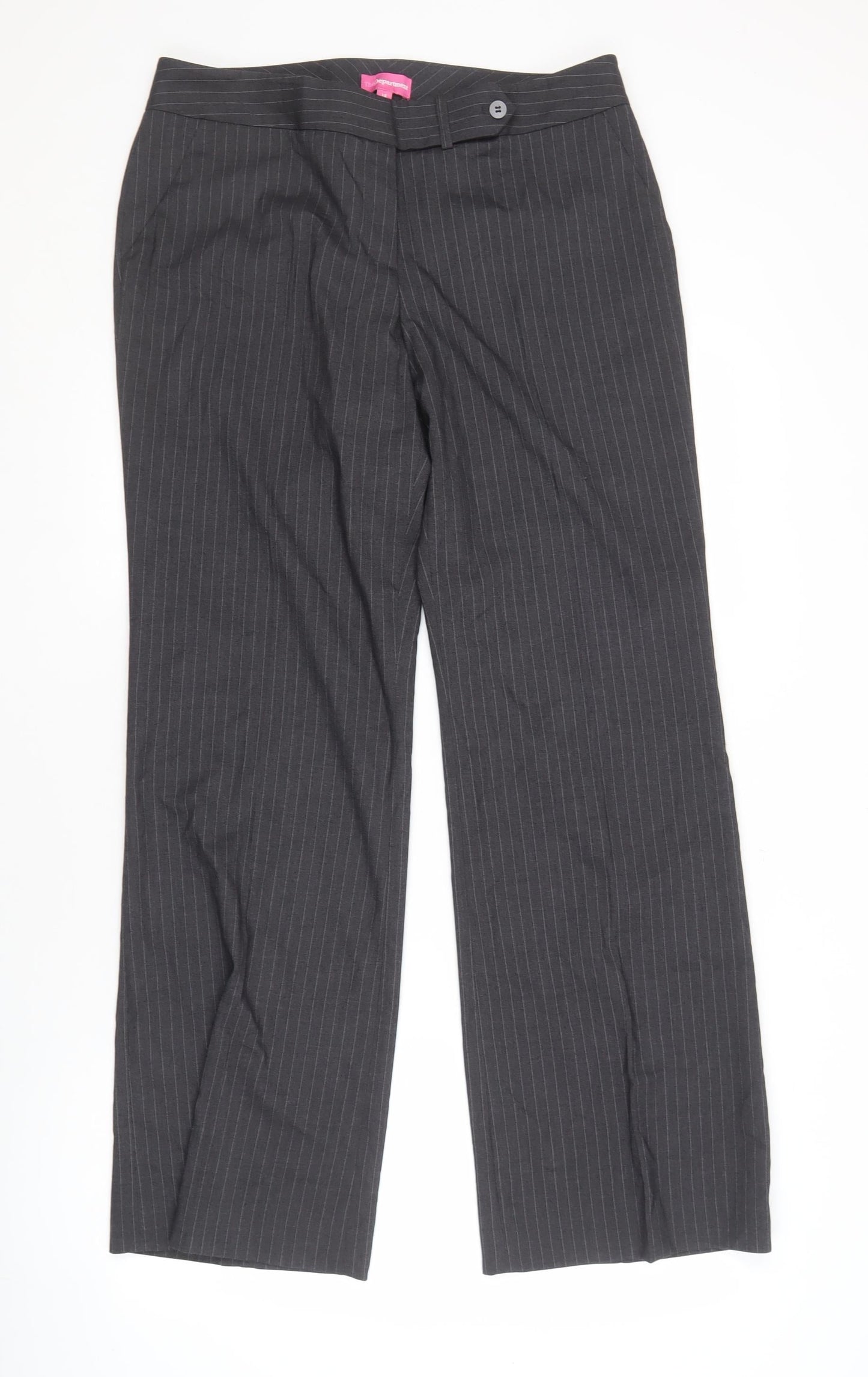 The Department Women's Grey Striped Trousers Size 14