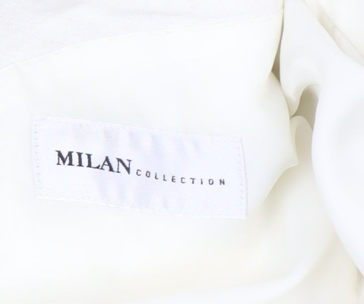 Milan Collection Men's Ivory Linen Blazer 40 Long