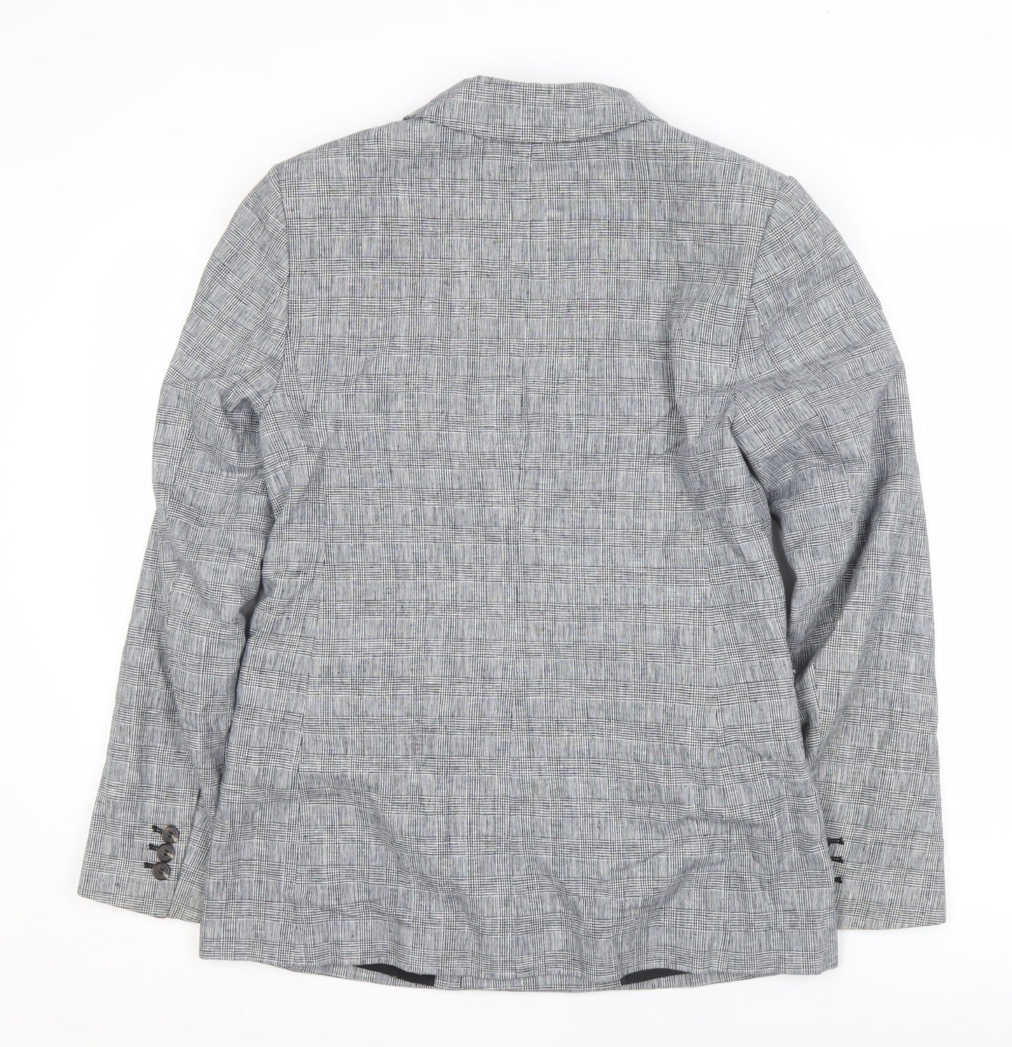Marks and Spencer Women's Black Check Blazer, Size 36