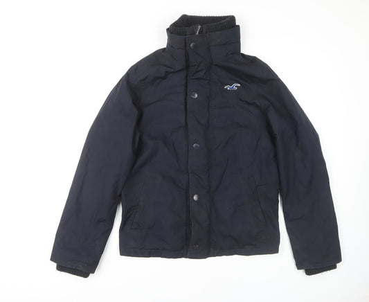 Hollister Men's Black Basic Jacket S, All Season, Mid-Length