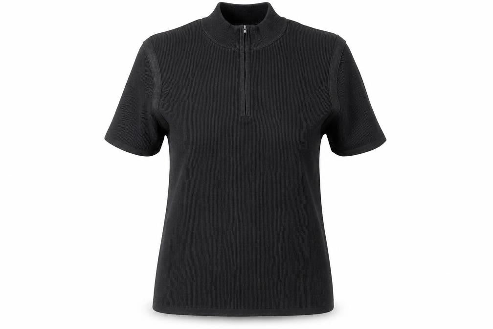 Mexx Womens Black XL Collared Knit Top Casual Zip