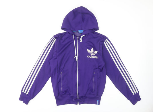 Adidas Men's Purple Full Zip Hoodie, Size S