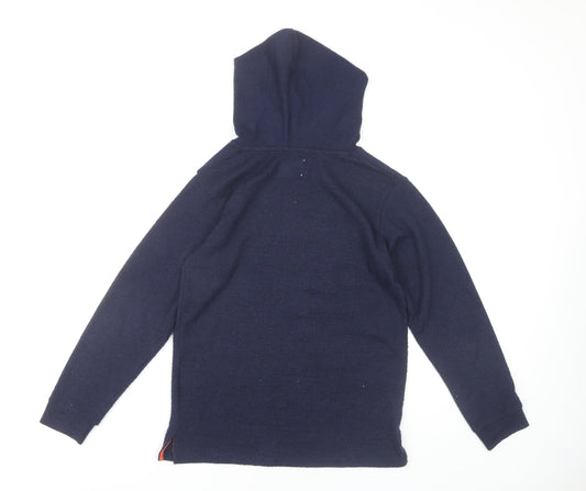 Mantaray Boys Blue Pullover Hoodie, Size 11-12, Casual Logo