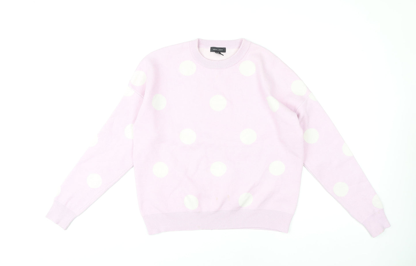 New Look Women's Pink Polka Dot Pullover Jumper S