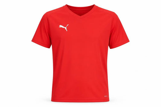 Puma Men's Red T-Shirt, Size S, V-Neck, Gym Wear