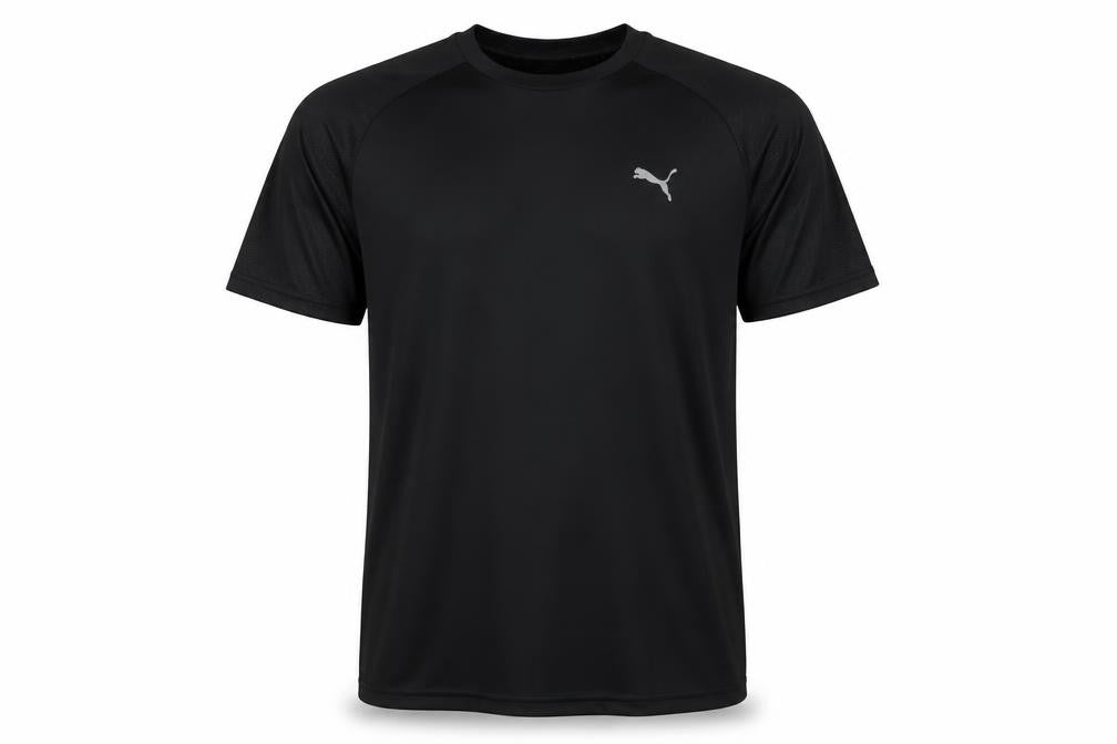 Front view of Puma Men's Black Athletic T-Shirt M - Gym & Training
