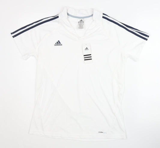 adidas Women's White Plus Size Sports T-Shirt UK 22