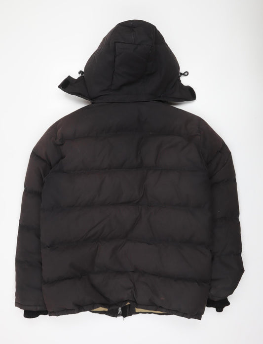 Timberland Men’s Black Puffer Jacket L Hooded Casual