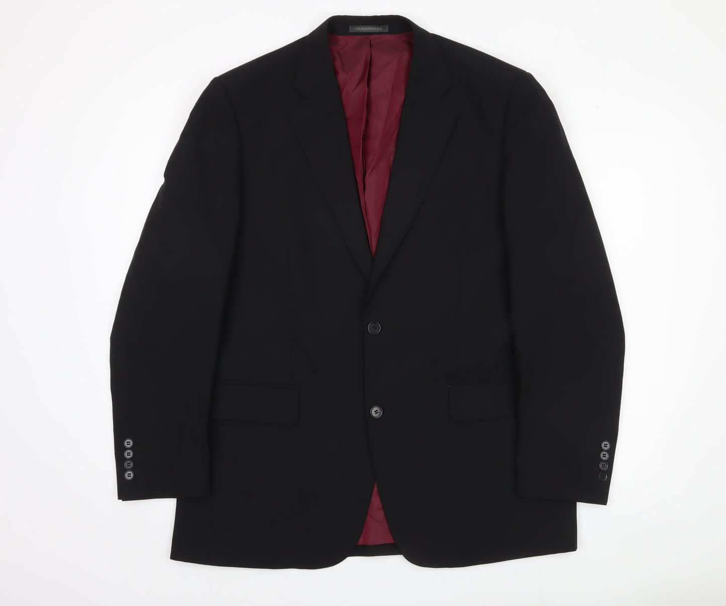 Greenwoods Elite Men's Black Blazer 42R Single-Breasted