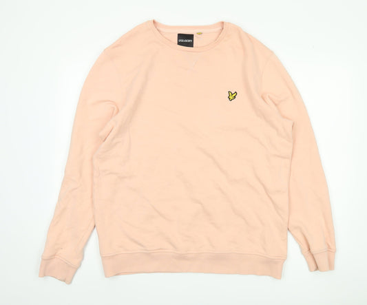 Lyle & Scott Men's Pink XL Pullover Sweatshirt, Logo Accent