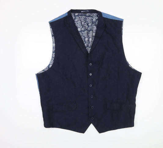 Joe Browns Men's Blue Waistcoat 52R - Stylish Paisley