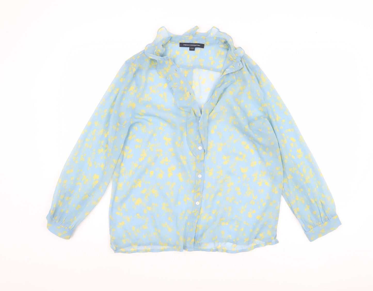 French Connection Women's Blue Floral Blouse Size 8