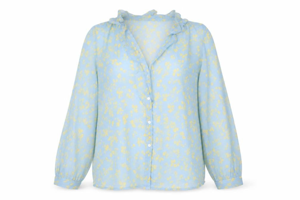 Womens UK Size 8 French Connection Blue Polyester Blouse