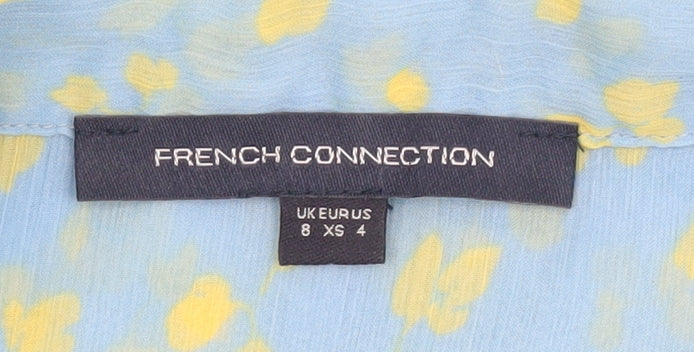 French Connection Women's Blue Floral Blouse Size 8