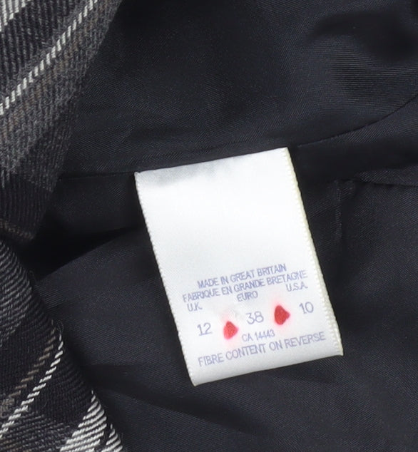 Alexon Women's Black Plaid Blazer 12 - Wool Tailored Jacket