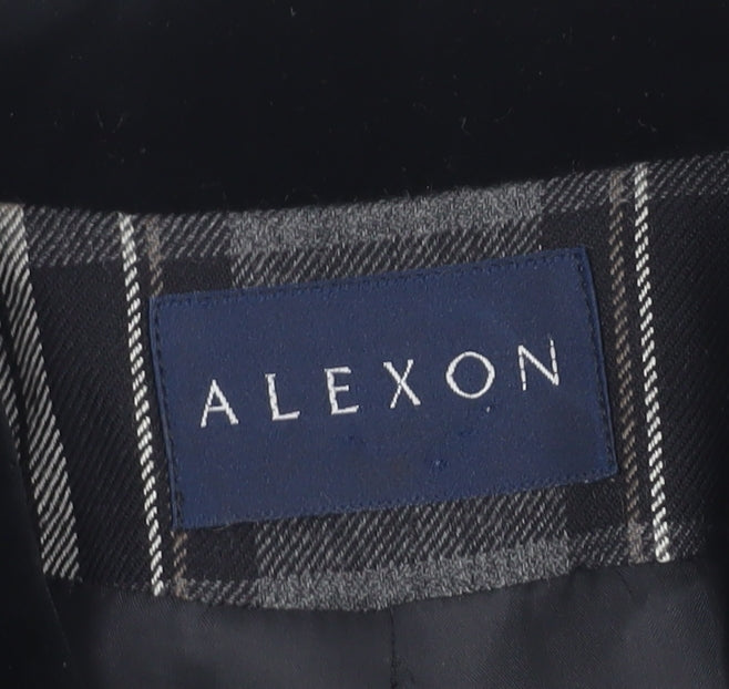 Alexon Women's Black Plaid Blazer 12 - Wool Tailored Jacket