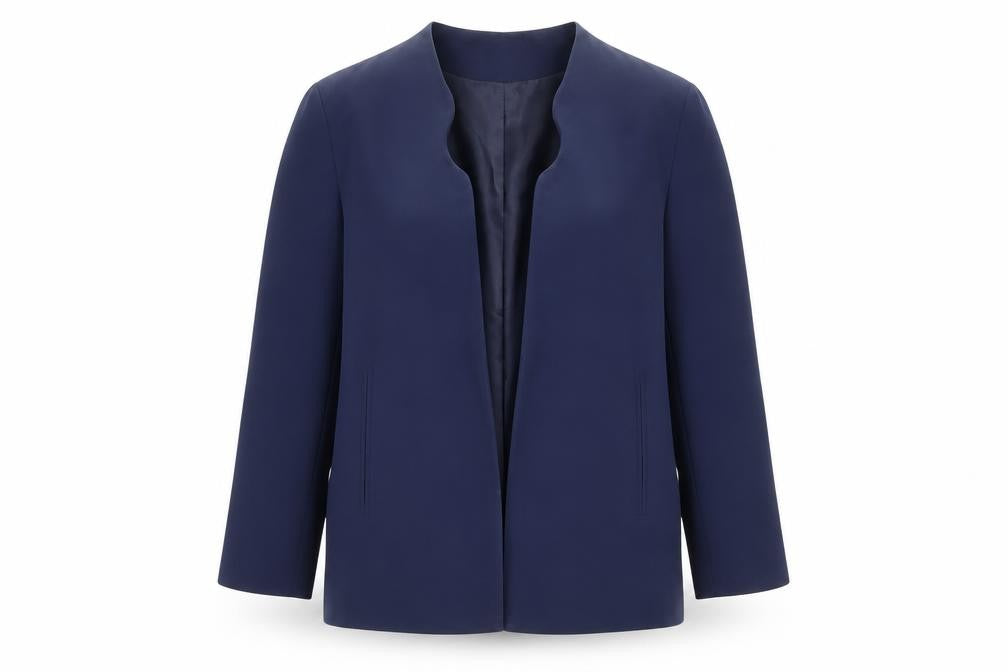 Front view of ASOS Women's Blue Blazer, size 8, Regular Fit
