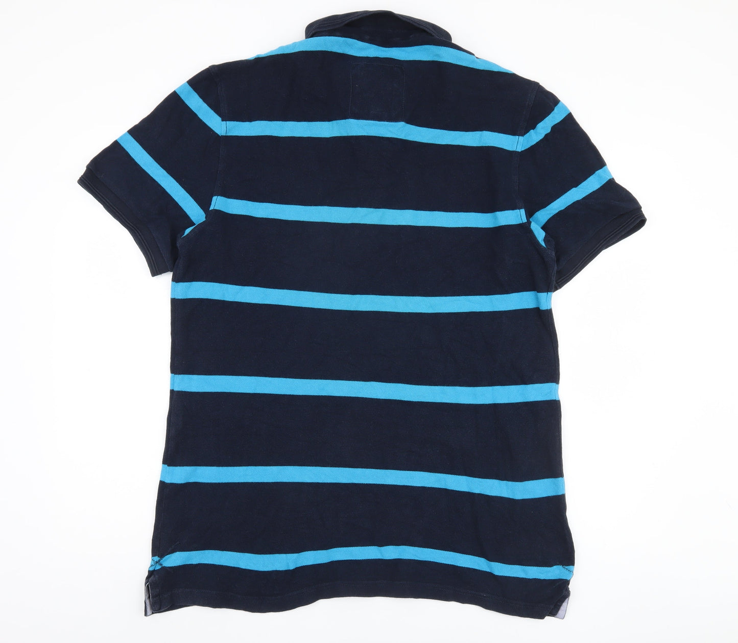 Howick Men's Blue Striped Polo XL Cotton