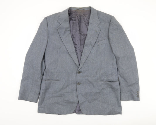 Jaeger Men's Grey Blazer, Wool, Regular Fit, 56R
