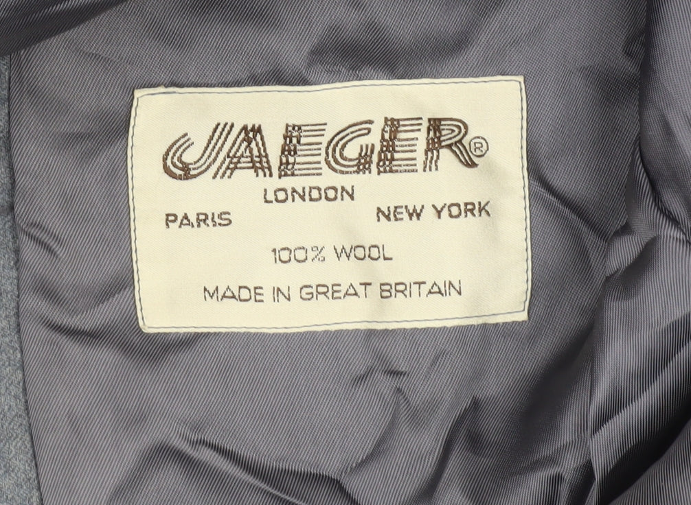Jaeger Men's Grey Blazer, Wool, Regular Fit, 56R