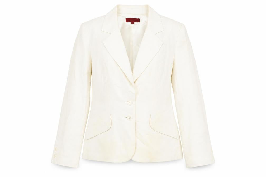 John Richmond Ivory Linen Blazer Women Size 10