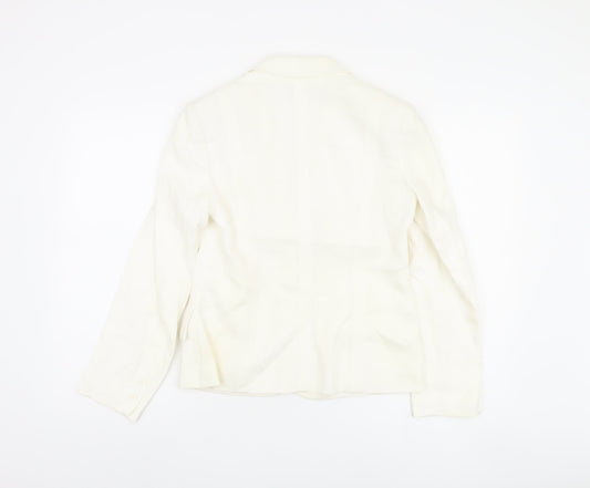 John Richmond Ivory Linen Blazer Women Size 10