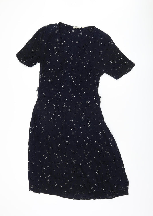 Fat Face Women's Black A-Line Star Dress Size 10