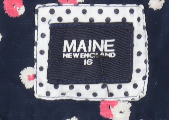 Maine New England Women's Blue Floral Blouse Size 16
