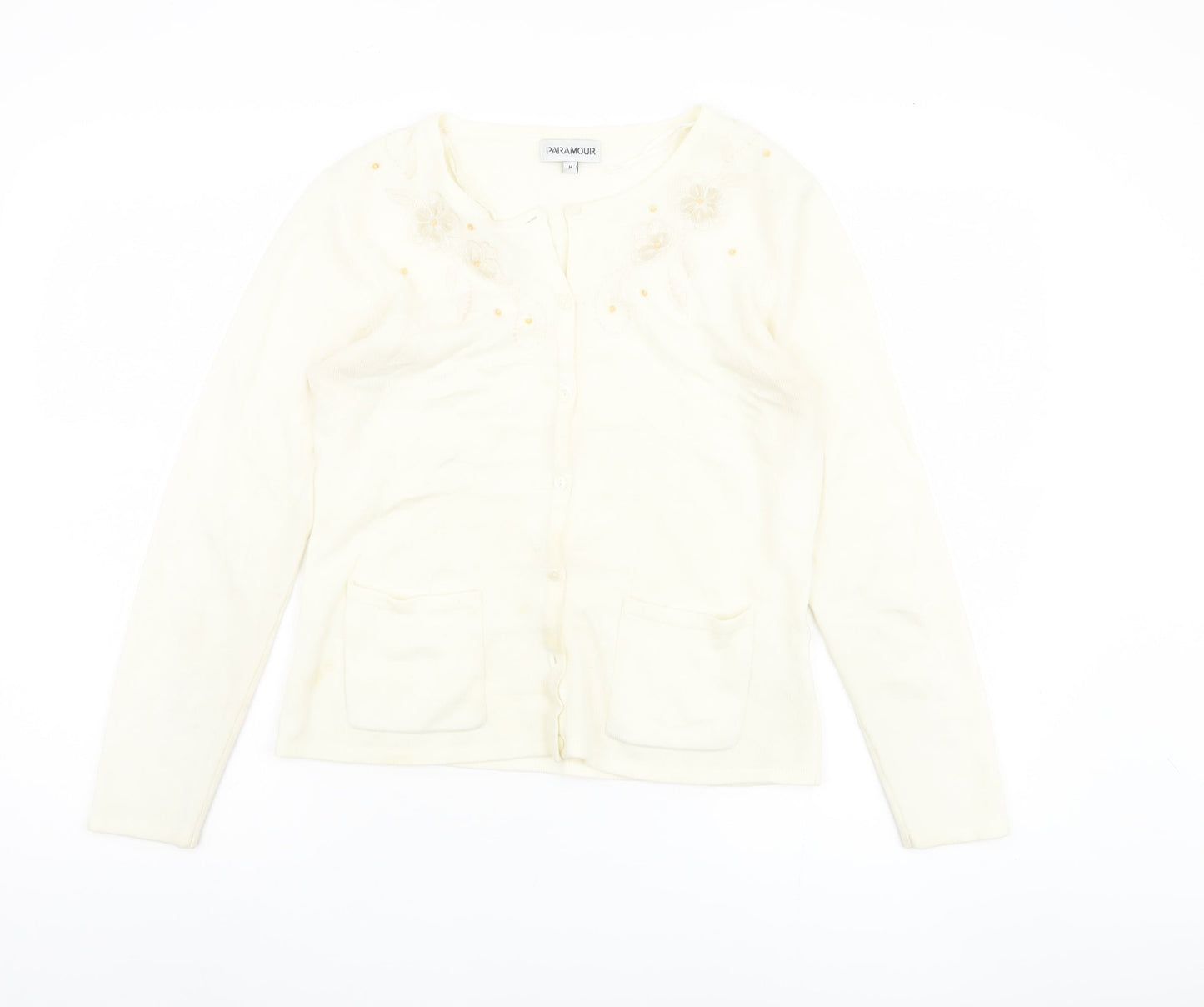Paramour Ivory Women's Medium Cardigan, Embroidered