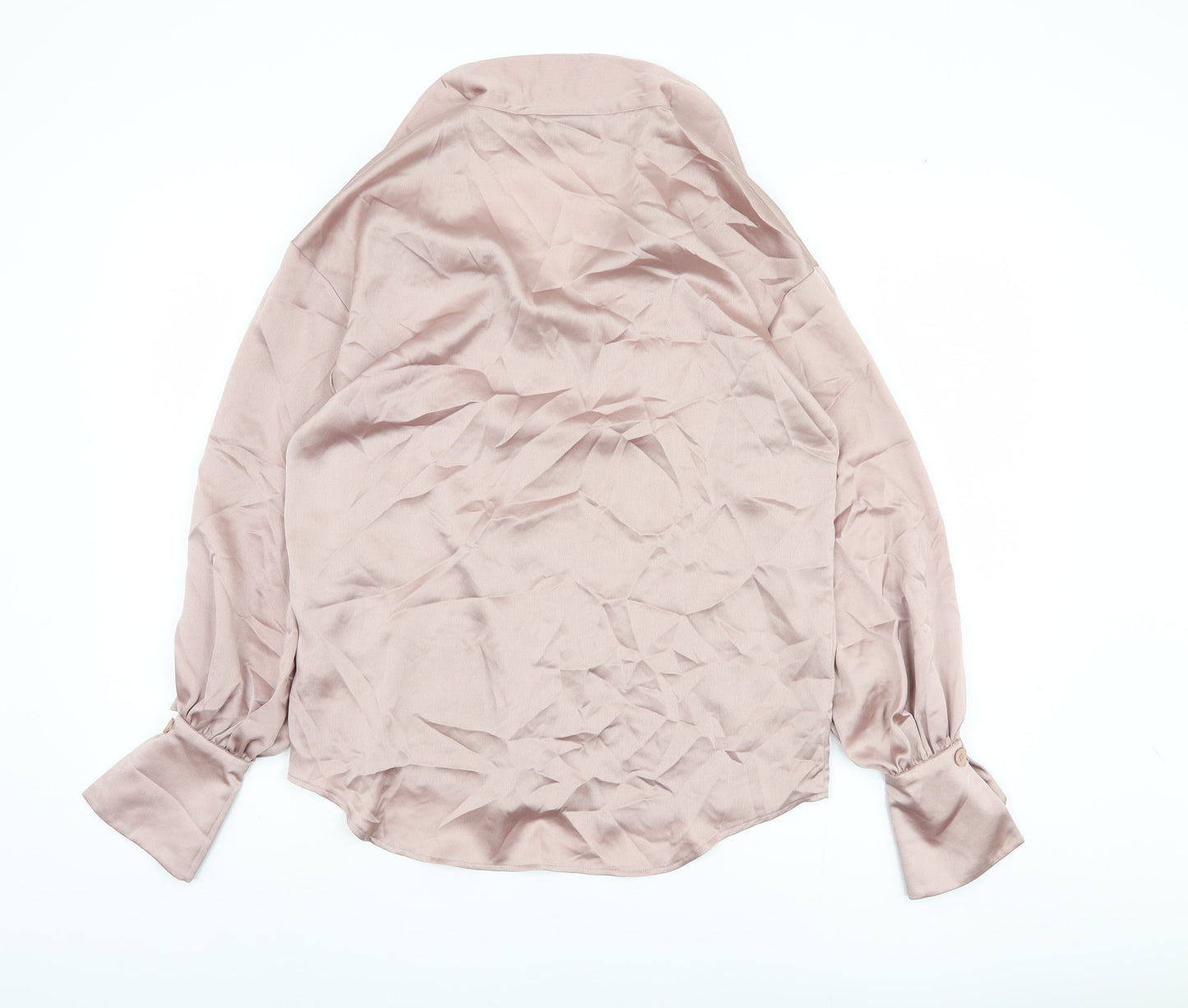 ASOS Design Women's Pink Button-Up Blouse, Size 8