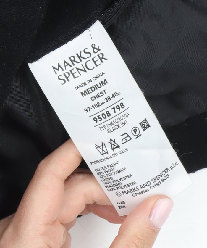 Marks and Spencer Men's Black Medium Wool Jacket