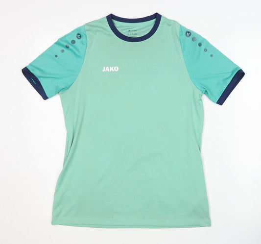 JAKO Boys Green Active T-Shirt, Crew Neck, 14 Years