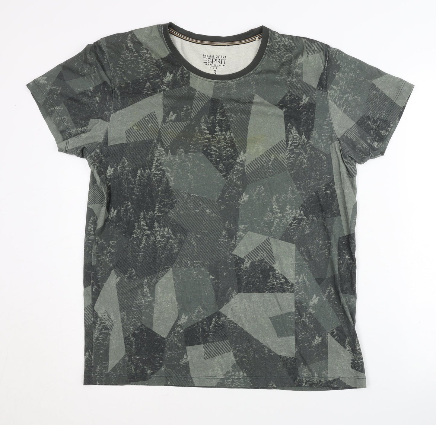 Esprit Men's Green Graphic Print T-Shirt, Size S