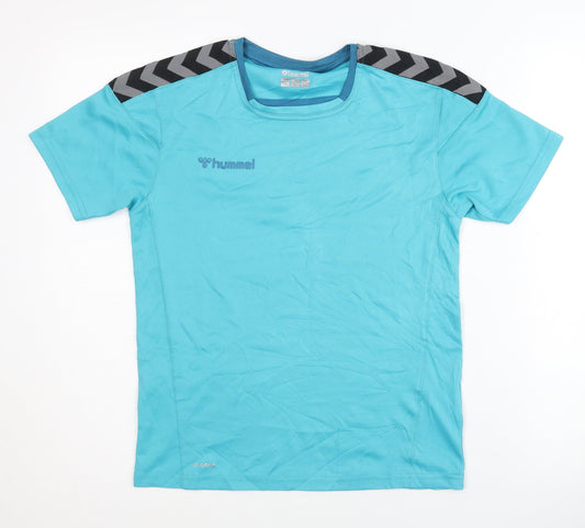Hummel Boys Blue T-Shirt, Size 12 Years, Breathable Activewear