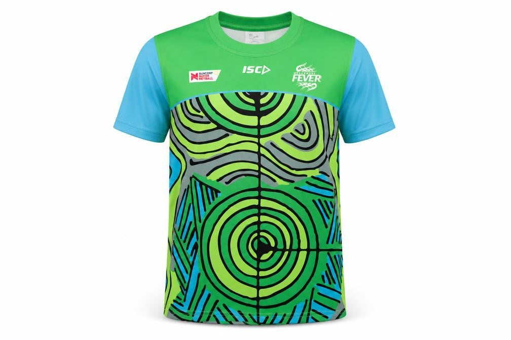 ISC Boys Green Blue Graphic Print T-Shirt, Size 14