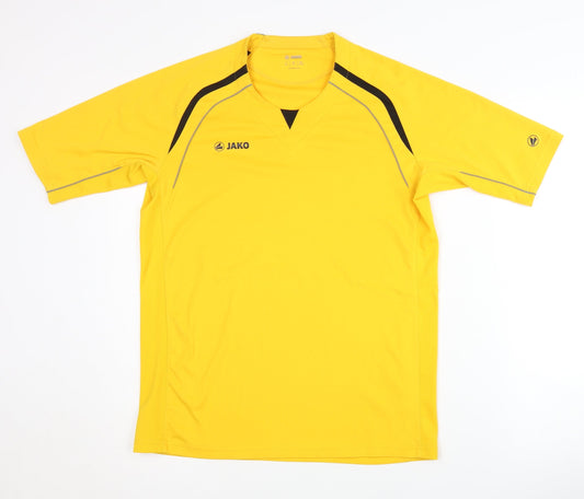 Jako Boys Yellow Crew Neck Jersey T-Shirt, Size 16Y