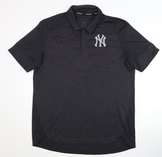 Nike Men's Black Polo Shirt, L, Sports, Breathable Dri-FIT