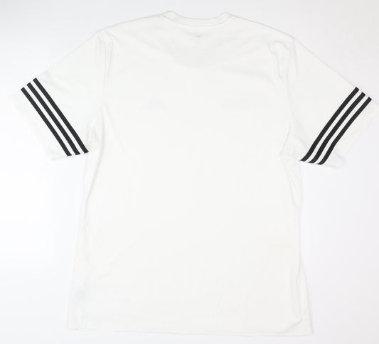 Adidas Men's White XL T-Shirt, Breathable & Moisture Wicking