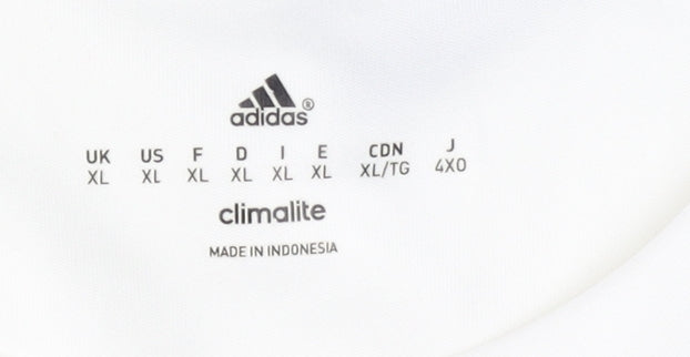 Adidas Men's White XL T-Shirt, Breathable & Moisture Wicking