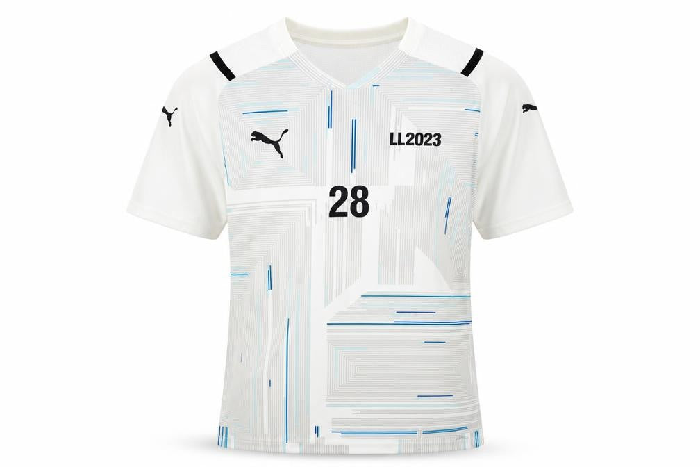 Front view of Puma Men's White Jersey Graphic Print M