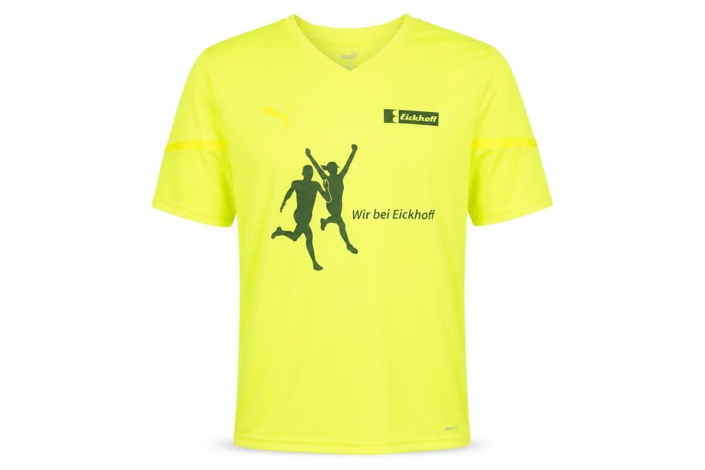 Front view of Puma Men's Yellow T-Shirt, size L, - Sporty & Stylish