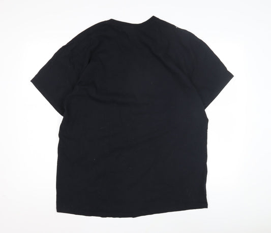 CPD Wrecsam Men's XL Black Graphic Print T-Shirt