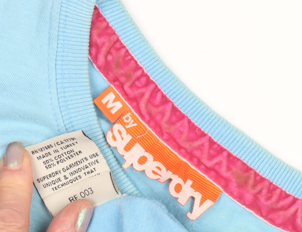 Superdry Unisex Blue T-Shirt M with Crew Neck