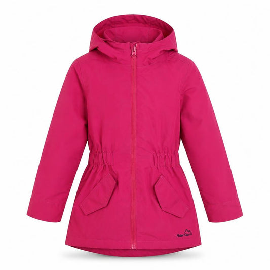 Peter Storm Girls Pink Parka Coat 5-6 Years Hooded Zipped Pockets
