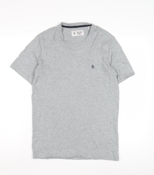 Penguin Men's Grey Short Sleeve T-Shirt Small