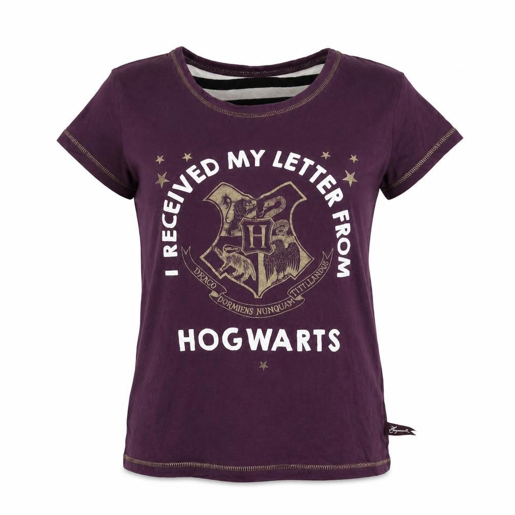 Womens UK Size S Harry Potter Purple Cotton T-Shirt