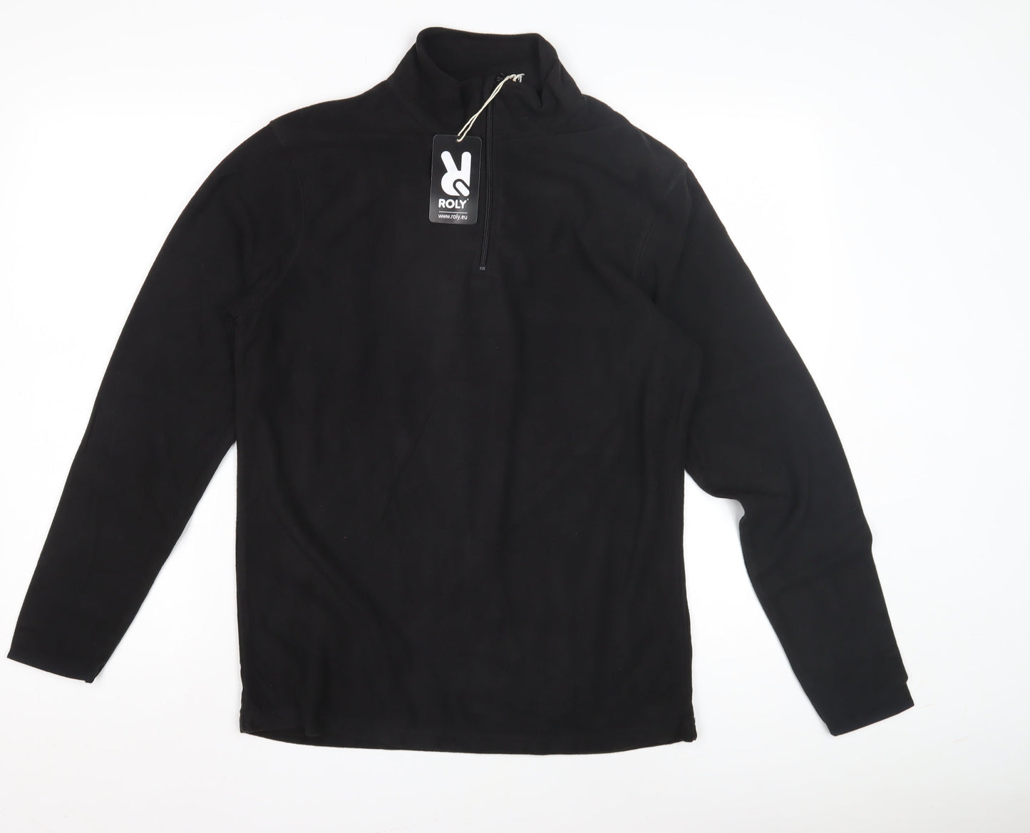 Roly Black Long Sleeve Fleece, Size S, New