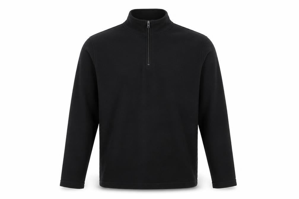 Front view of Roly Black Long Sleeve Fleece, size S, New