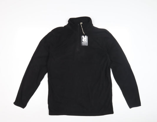 Roly Men's Black Henley Sweatshirt Size S